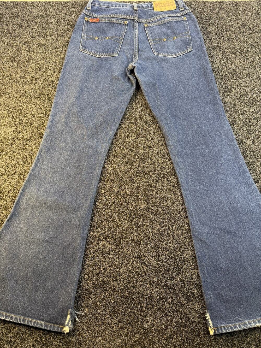 Vintage Y2K Mudd Jeans Womens Size 9 Flare Bell Bottom Embroidered Made Mexico